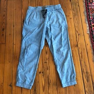 J crew chambray drawstring pant